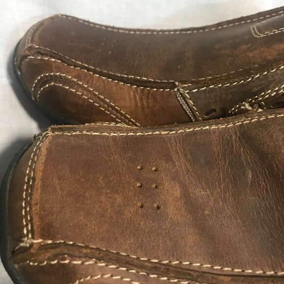 Skechers Men's Slip On Loafer Shoe Brown Relaxed Step Leather Size 7.5 - Picture 4 of 11